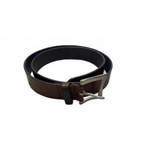 GAP Women's Brown Genuine Cow Leather Belt with Silver Buckle Size M